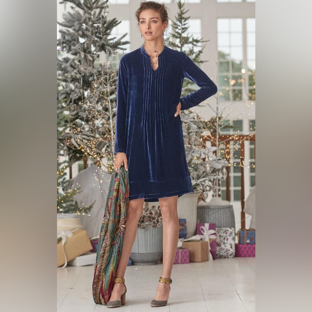 Sundance Enchantment Dress Navy Blue Velvet